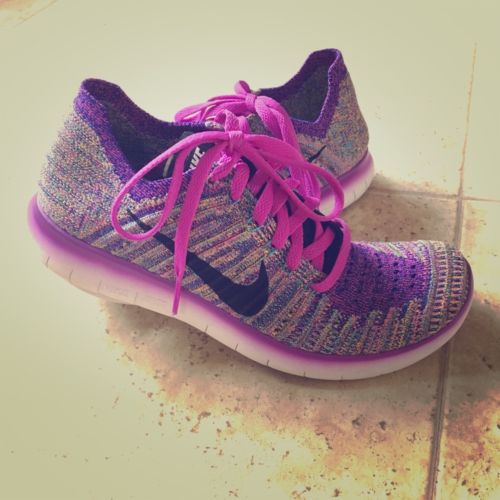 Nike Women's Multicolor Purple Flyknit Running Shoes
